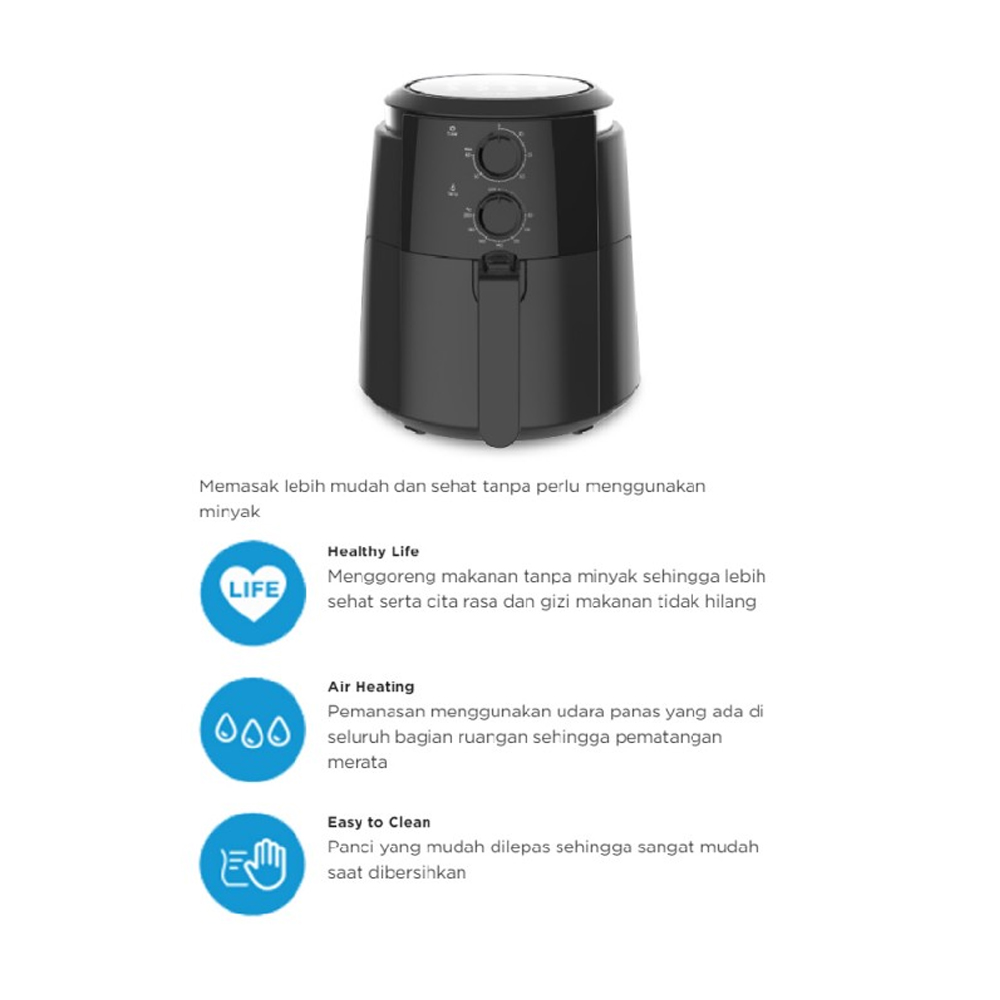 MIDEA AIR FRYER MAF-TN35B 1400WATT 3.5LITER ANALOGUE